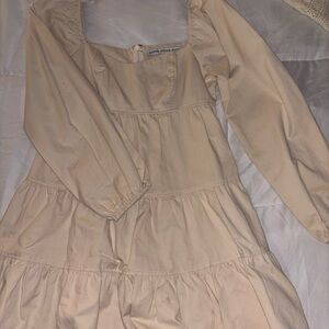 Khaki Puff Mini Dress Small